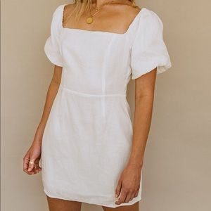 Catalina Island Linen Dress - White